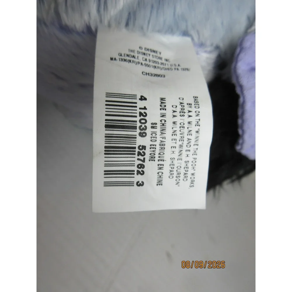 Disney Store Eeyore Plush Winnie the Pooh Iced Blue Stuffed Animal Toy